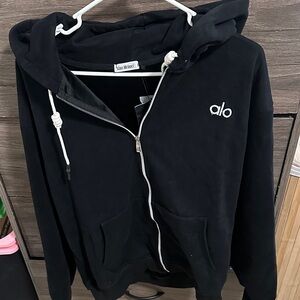 Black Zip-Up Hoodie size L